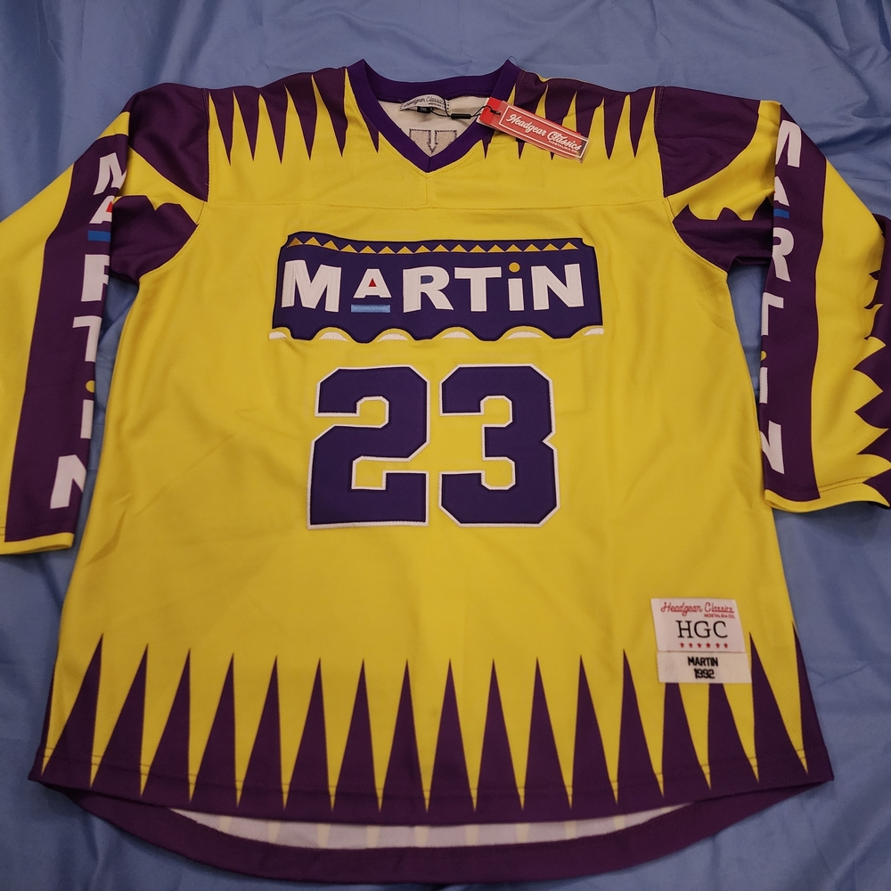 HEADWEAR CLASSICS MEN'S MARTIN PAYNE#23 HOOCKEY JEASEY PURPLE/YELLOW SIZE 2XLARG